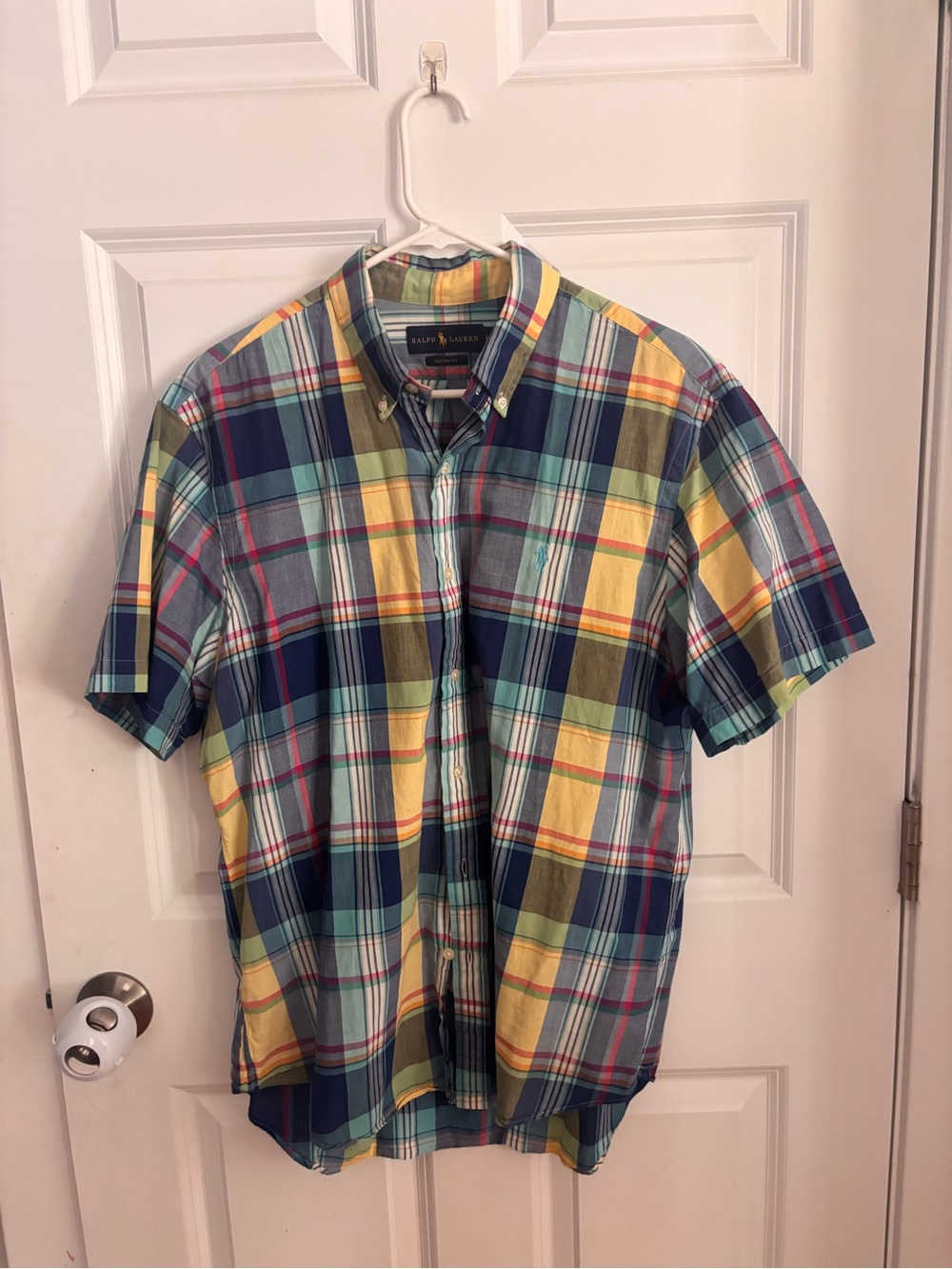 Ralph Lauren Short-Sleeve Plaid Button-Down Shirt - Yellow, Blue & Green